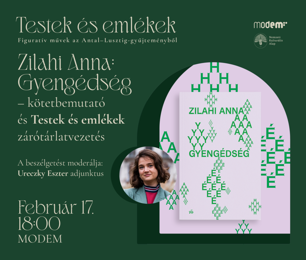Zilahi Anna: Gyengédség – kötetbemutató és Testek és emlékek zárótárlatvezetés | MODEM