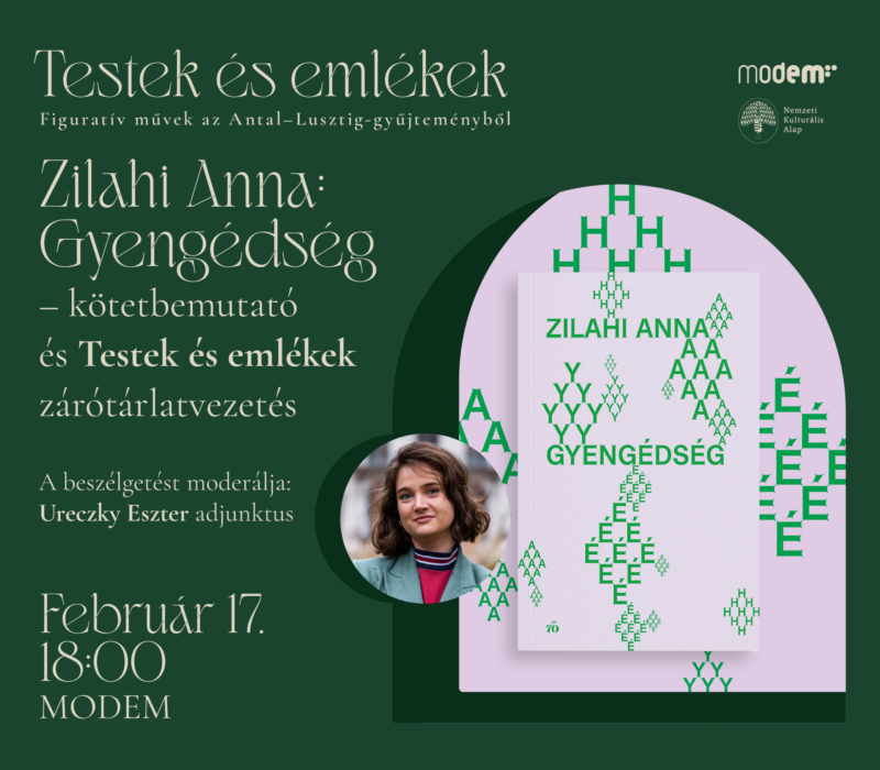 Zilahi Anna: Gyengédség – kötetbemutató és Testek és emlékek zárótárlatvezetés | MODEM