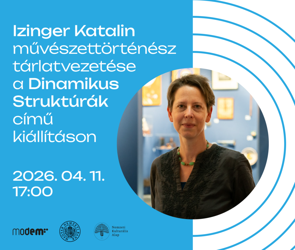 Izinger Katalin művészettörténész tárlatvezetése a Dinamikus struktúrák kiállításon