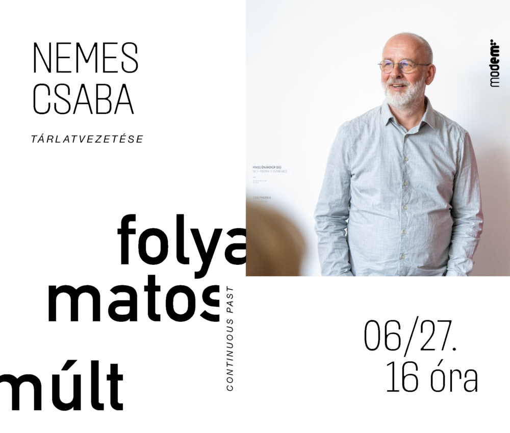 Nemes Csaba képzőművész tárlatvezetése a Folyamatos múlt című kiállításon
