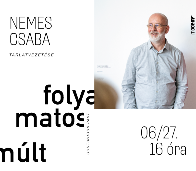 Nemes Csaba képzőművész tárlatvezetése a Folyamatos múlt című kiállításon